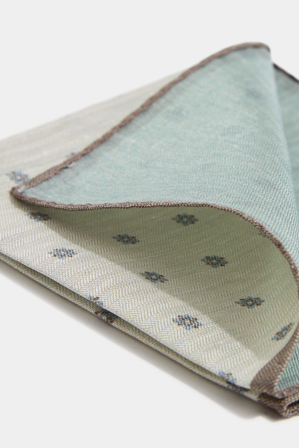 Fazzoletti da taschino reversibili crema a motivo floreale - Made in Italy