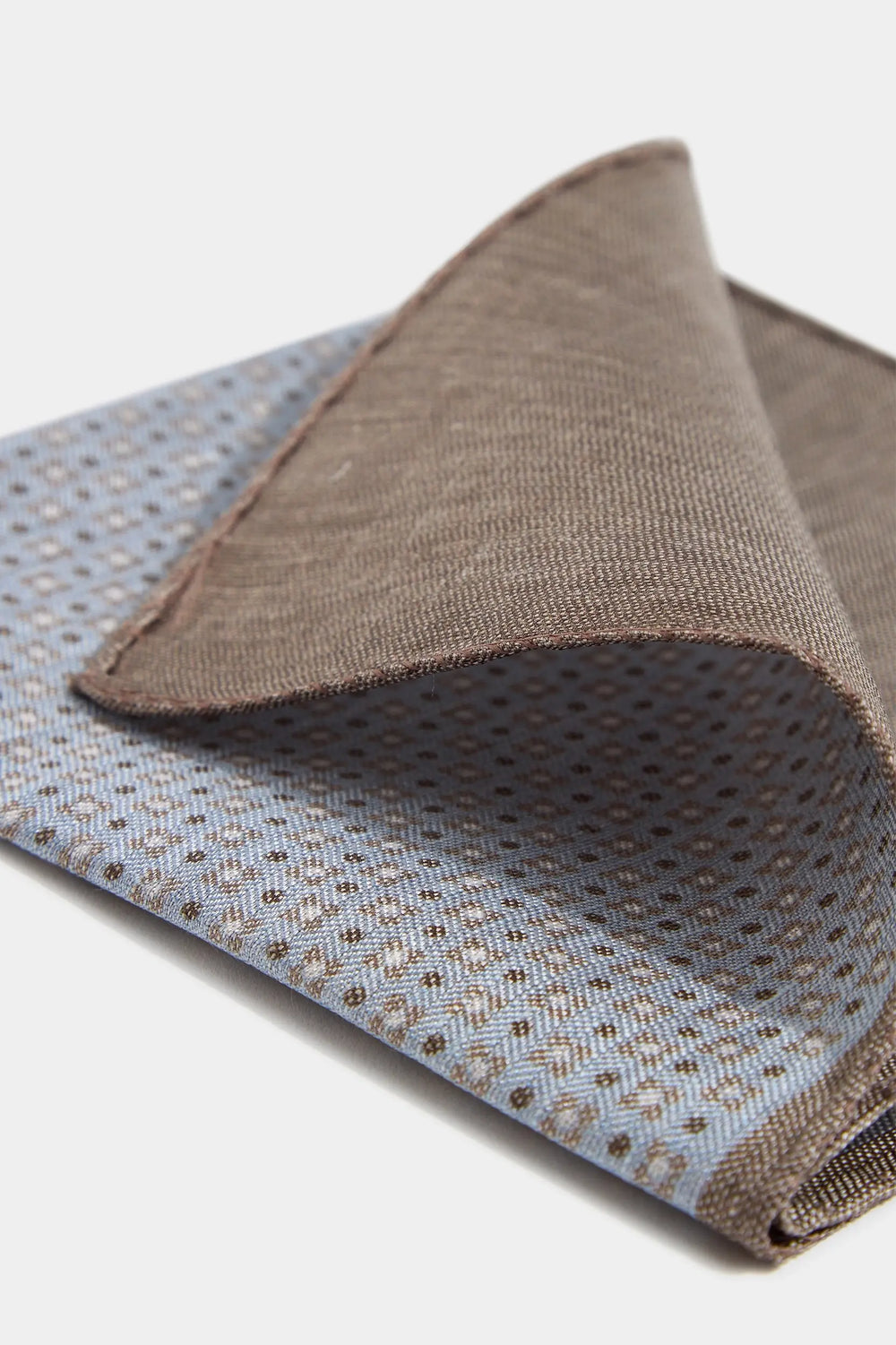 Fazzoletti da taschino reversibili micro fantasia grigio cielo - Made in Italy