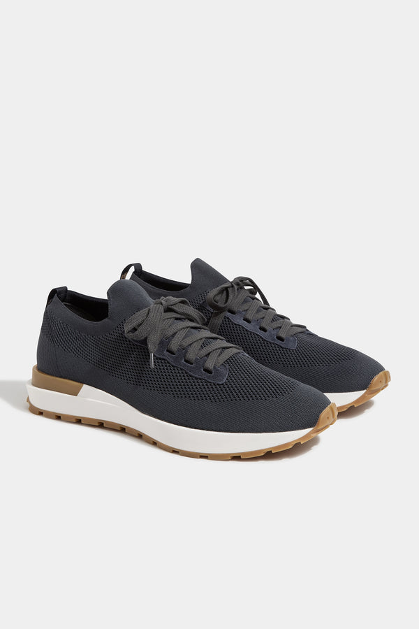 Sneakers blu in maglia - Made in Italy