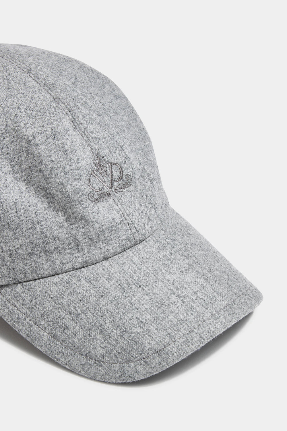 Cappellino baseball in flanella grigio - Made in Italy