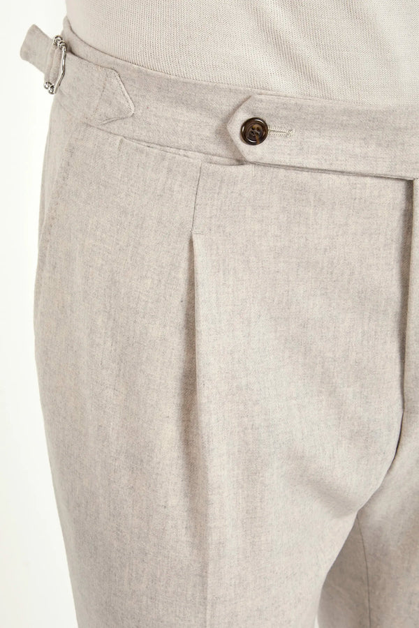 beige flannel trousers, men's beige trousers, italian flannel pants, beige roma trousers, luxury men's trousers, elegant men's pants, refined flannel trousers, tailored beige trousers, premium italian trousers, sophisticated men's flannel pants, timeless italian trousers, upscale men's trousers, classic beige pants, italian craftsmanship trousers, premium men's flannel trousers, refined italian roma trousers