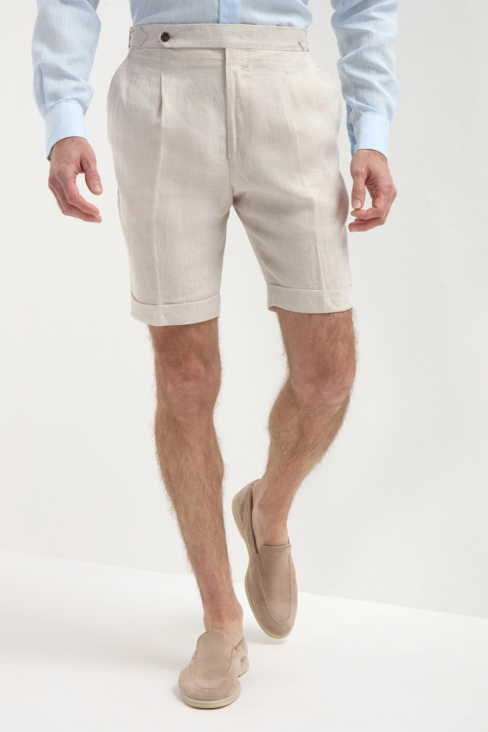 Beige linen shorts Made in Italy