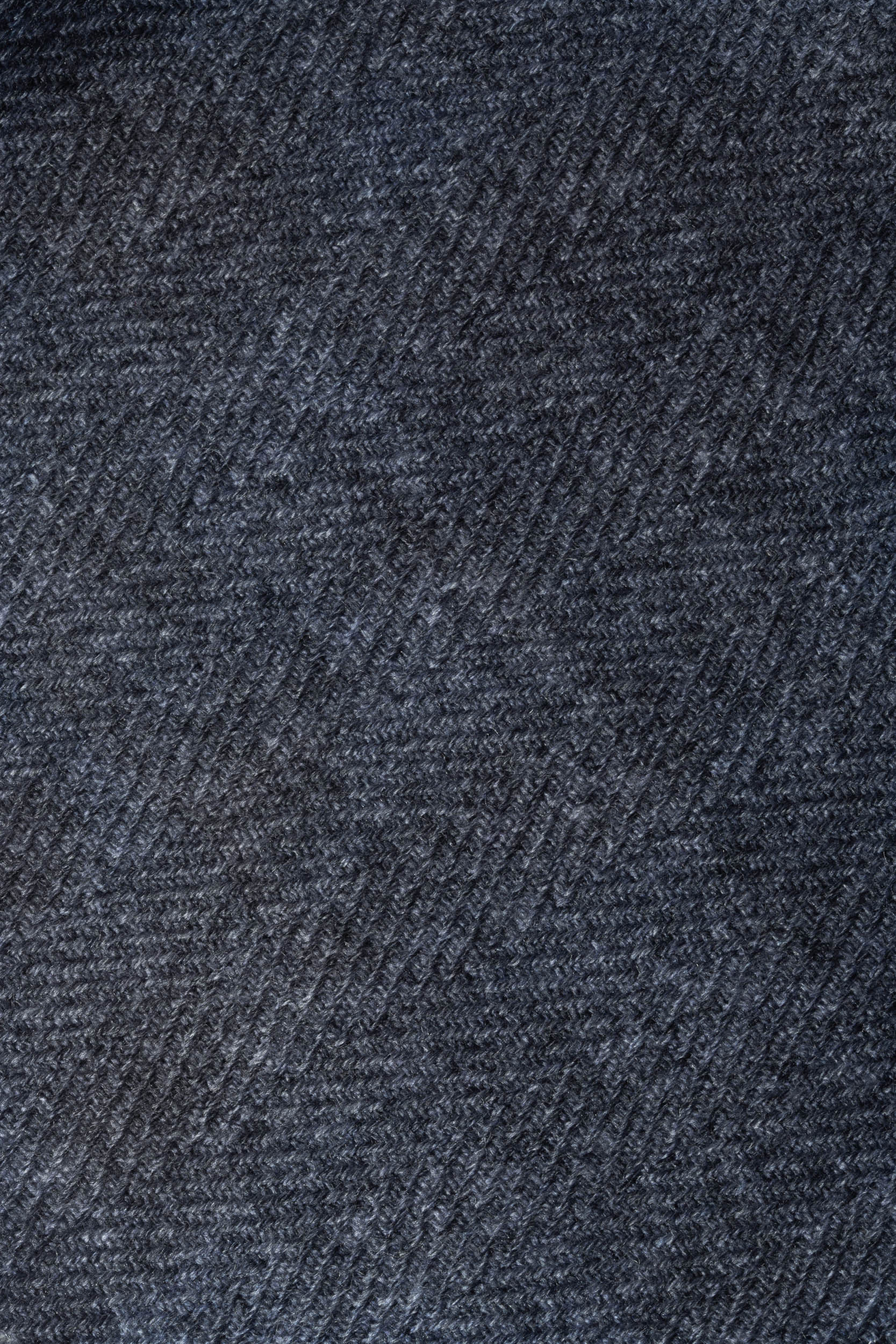 Blue and grey reversible herringbone scarf - Made in Italy