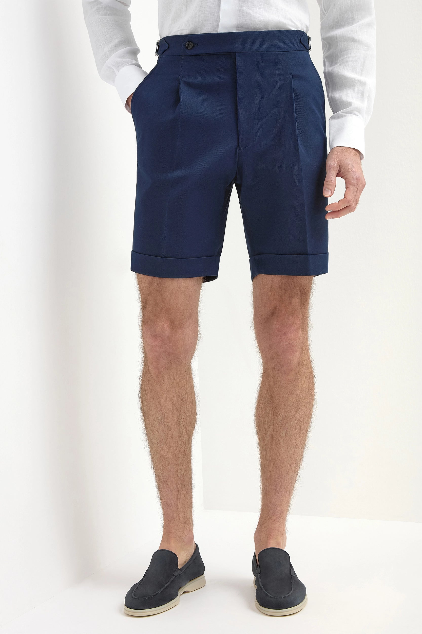 Blue cotton shorts Made in Italy - Main Image