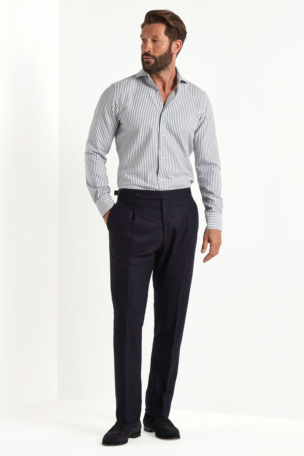 blue flannel trousers, men's blue trousers, italian flannel pants, blue roma trousers, luxury men's trousers, elegant men's pants, refined flannel trousers, tailored blue trousers, premium italian trousers, sophisticated men's flannel pants, timeless italian trousers, upscale men's trousers, classic blue pants, italian craftsmanship trousers, premium men's flannel trousers, refined italian roma trousers