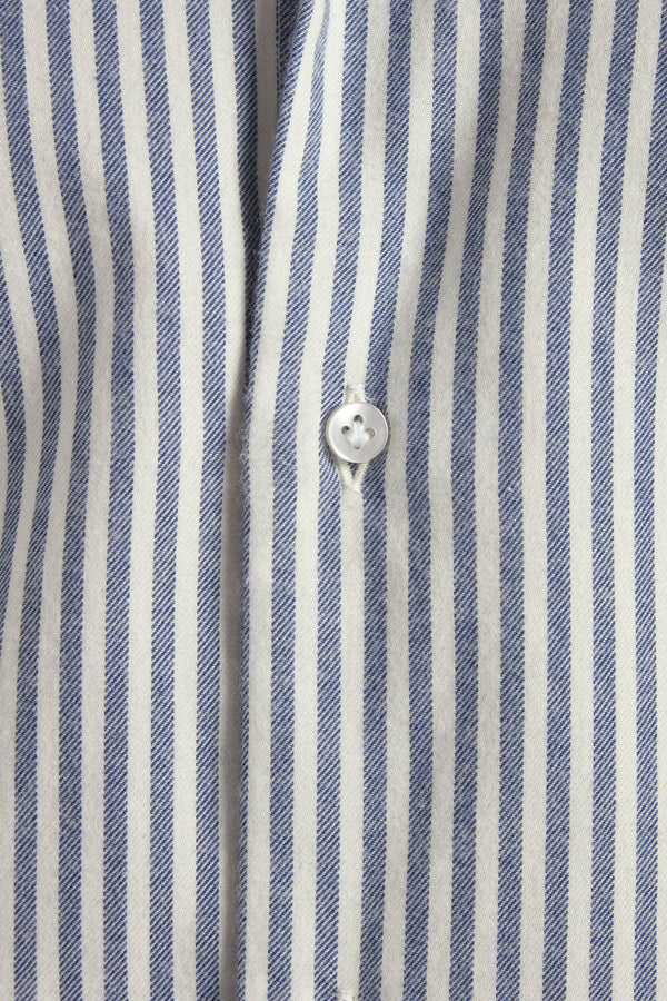 blue striped shirt, men's striped shirt, italian cotton cashmere shirt, blue button down shirt, luxury men's shirt, elegant men's shirt, refined striped shirt, tailored blue shirt, premium italian shirt, sophisticated men's shirt, timeless italian shirt, upscale men's shirt, classic striped shirt, italian craftsmanship shirt, premium men's cashmere shirt, refined italian striped shirt