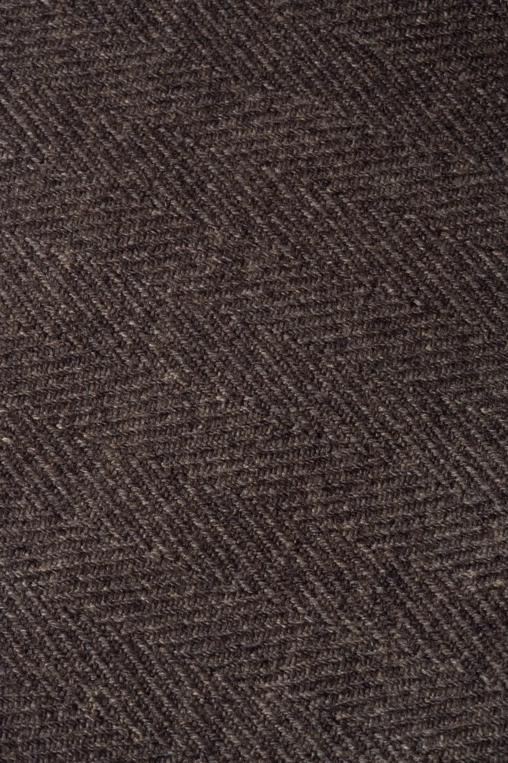 Brown and light blue reversible herringbone scarf - Made in Italy