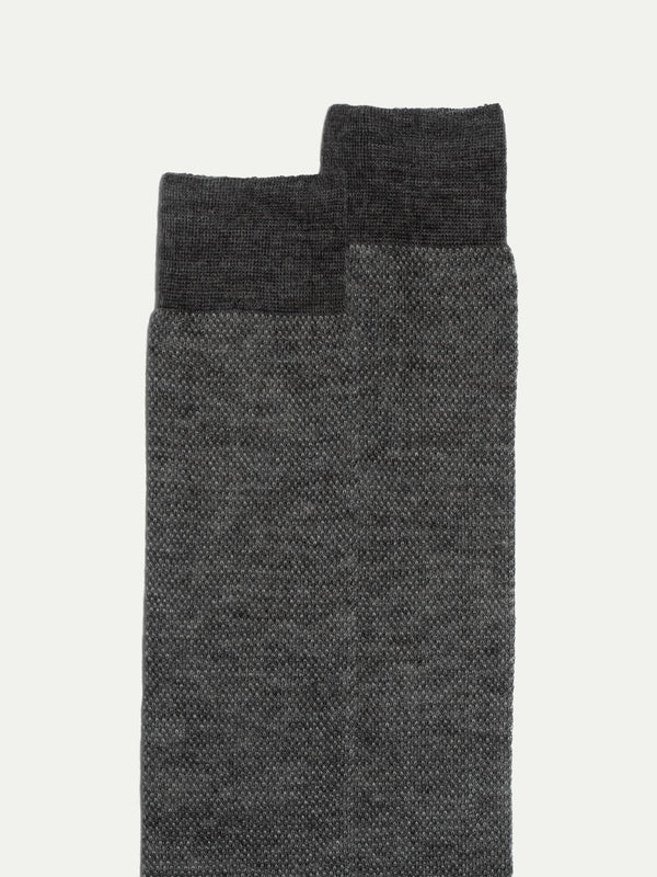 Chaussettes courtes micro fantaisie grises - Made in Italy