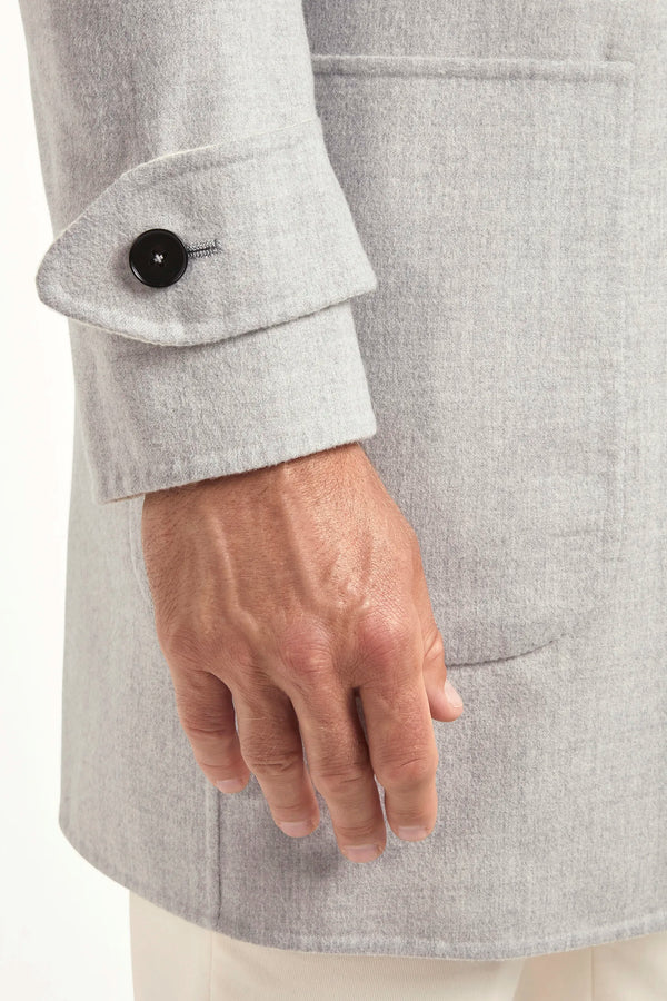 light grey reversible coat, men's reversible coat, italian wool coat, grey and white coat, luxury men's overcoat, elegant men's coat, refined reversible coat, tailored grey coat, premium italian coat, sophisticated men's outerwear, timeless italian overcoat, upscale men's coat, classic reversible overcoat, italian craftsmanship coat, premium men's wool coat, refined italian overcoat