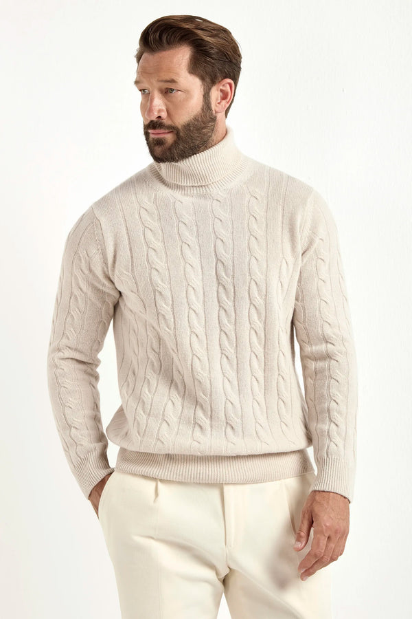 Beige turtleneck, Beige cable turtleneck, Beige cable knit, col roulé Beige, col roulé cable Beige, col roulé laine cachemire, Beige wool cachemire turtleneck, dolcevita Beige, dolcevita beige a cavi, dolcevita beige lana cachemire