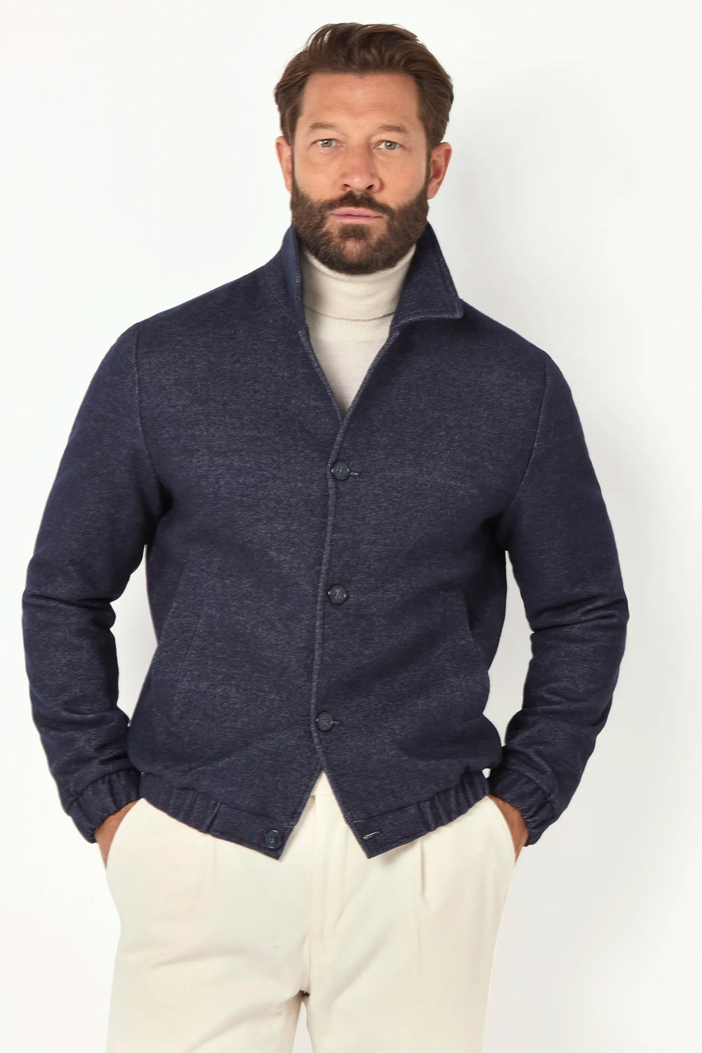 Blue bomber jacket - Made in Italy