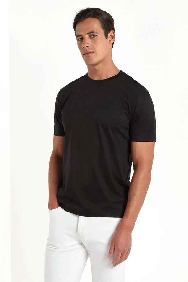 T-shirt in jersey nero - Made in Italy
