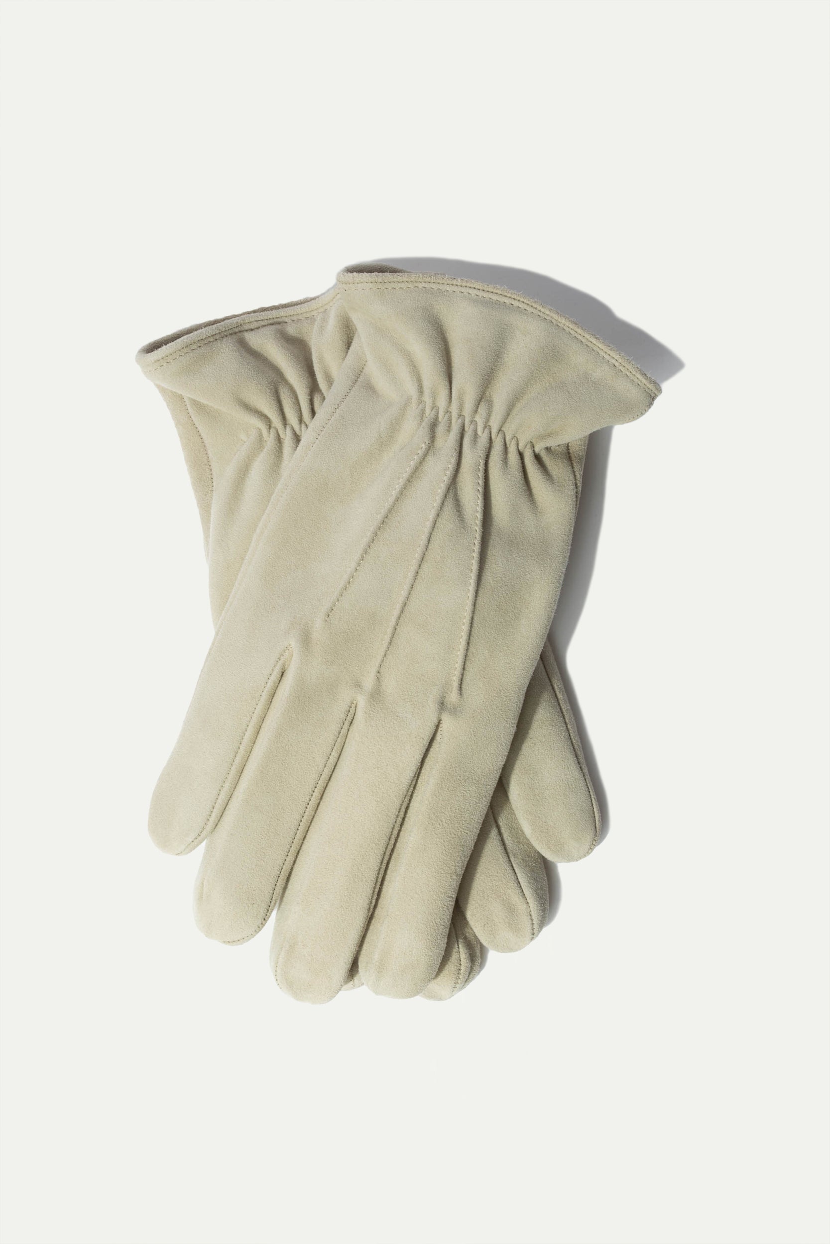 Sand Cashmere Lined Suede Gloves - Made in Italy