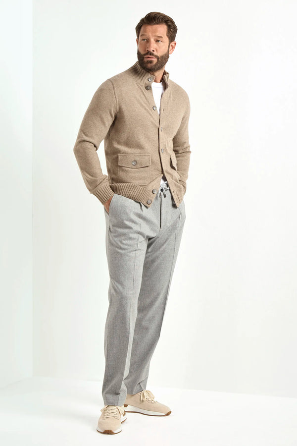 taupe cashmere bomber, men's knitted bomber, italian cashmere jacket, taupe knit bomber, luxury men's bomber, elegant men's jacket, refined knitted bomber, tailored taupe bomber, premium italian jacket, sophisticated men's bomber, timeless italian knitwear, upscale men's jacket, classic taupe bomber, italian craftsmanship jacket, premium men's cashmere bomber, refined italian knitted bomber