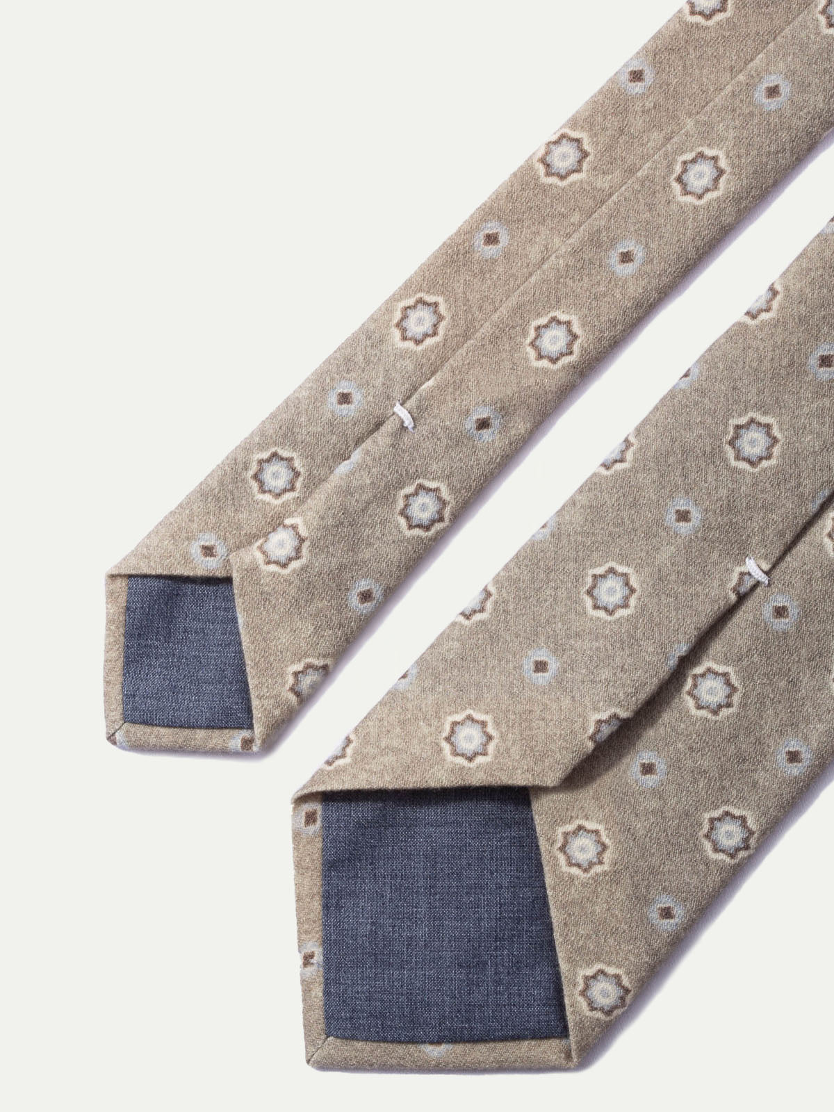 Taupe fancy tie - Made In Italy