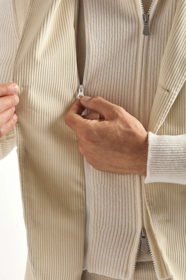 white corduroy jacket, men's knit jacket, italian corduroy jacket, white knit jacket, luxury men's jacket, elegant men's outerwear, refined corduroy jacket, tailored white jacket, premium italian jacket, sophisticated men's knitwear, timeless italian jacket, upscale men's jacket, classic white jacket, italian craftsmanship jacket, premium men's corduroy jacket, refined italian knit jacket