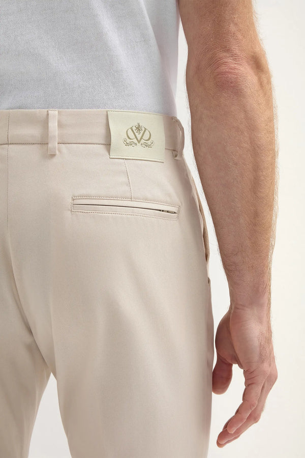 Pantaloni beige in cotone Garda - Made in Italy