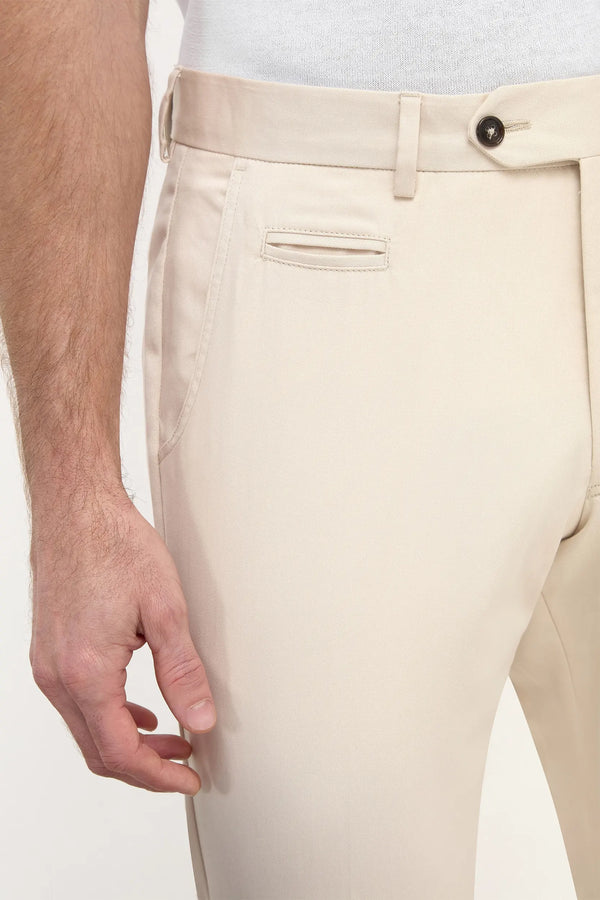 Pantaloni beige in cotone Garda - Made in Italy