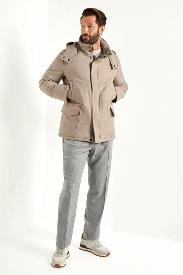 beige parka, men's beige parka, italian parka, beige winter jacket, luxury men's parka, elegant men's outerwear, refined beige coat, tailored men's parka, premium italian jacket, sophisticated men's parka, timeless italian outerwear, upscale men's coat, classic beige parka, italian craftsmanship jacket, premium men's outerwear, refined italian parka