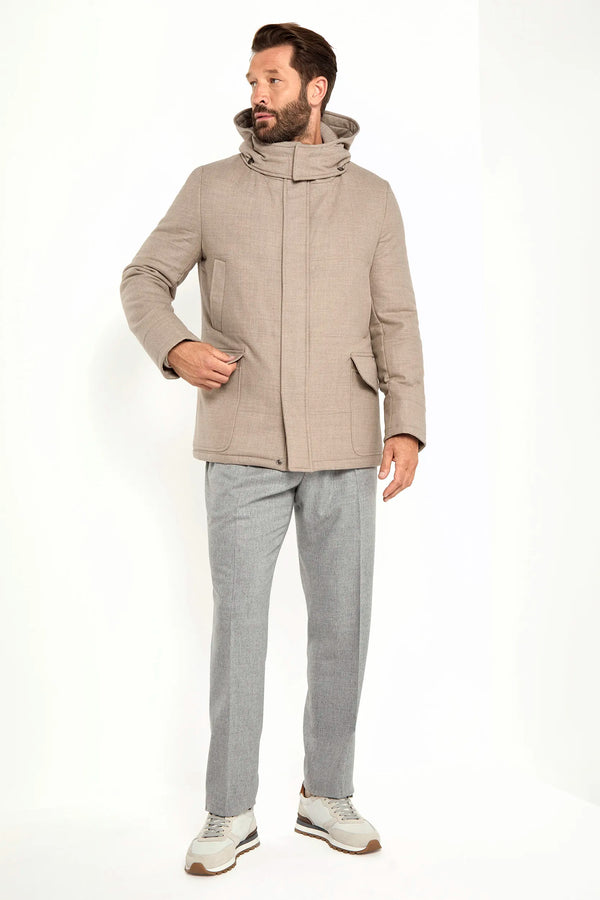 beige parka, men's beige parka, italian parka, beige winter jacket, luxury men's parka, elegant men's outerwear, refined beige coat, tailored men's parka, premium italian jacket, sophisticated men's parka, timeless italian outerwear, upscale men's coat, classic beige parka, italian craftsmanship jacket, premium men's outerwear, refined italian parka