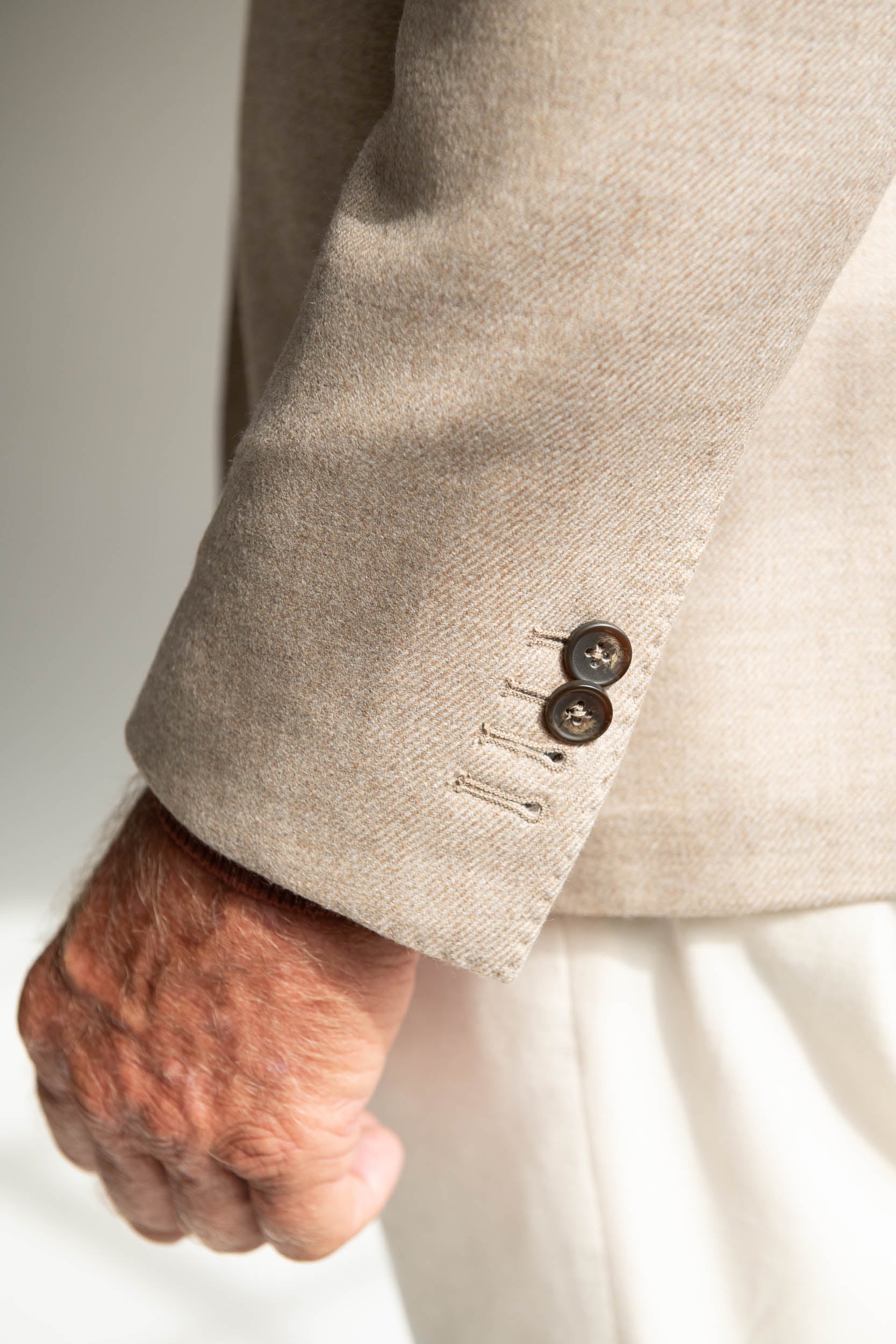 Beige jacket in Loro Piana wool and cashmere - Made in Italy