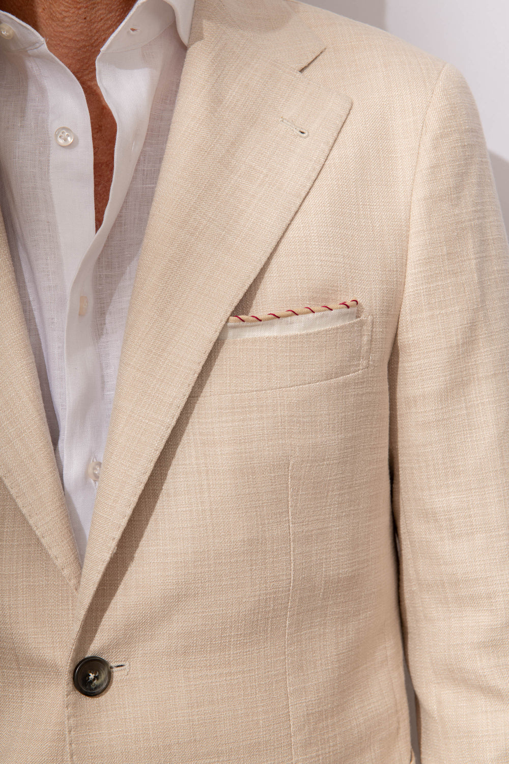 Beige jacket in cotton and silk - Made in Italy