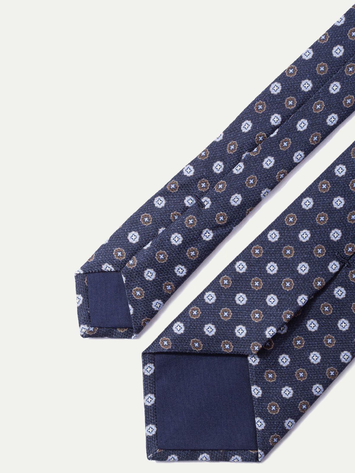 Blue fancy silk tie - Made In Italy