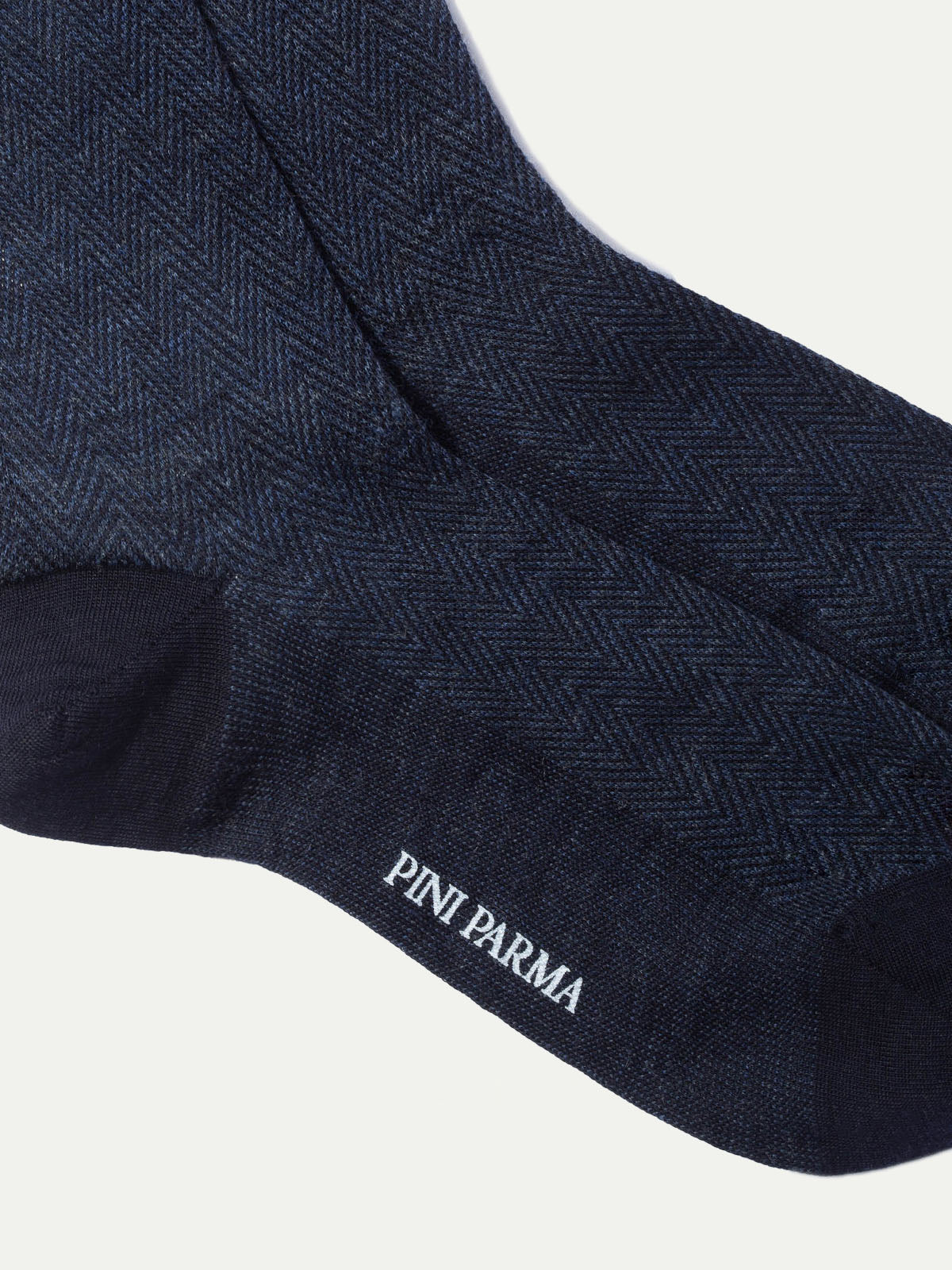 Blue herringbone short socks - Made in Italy