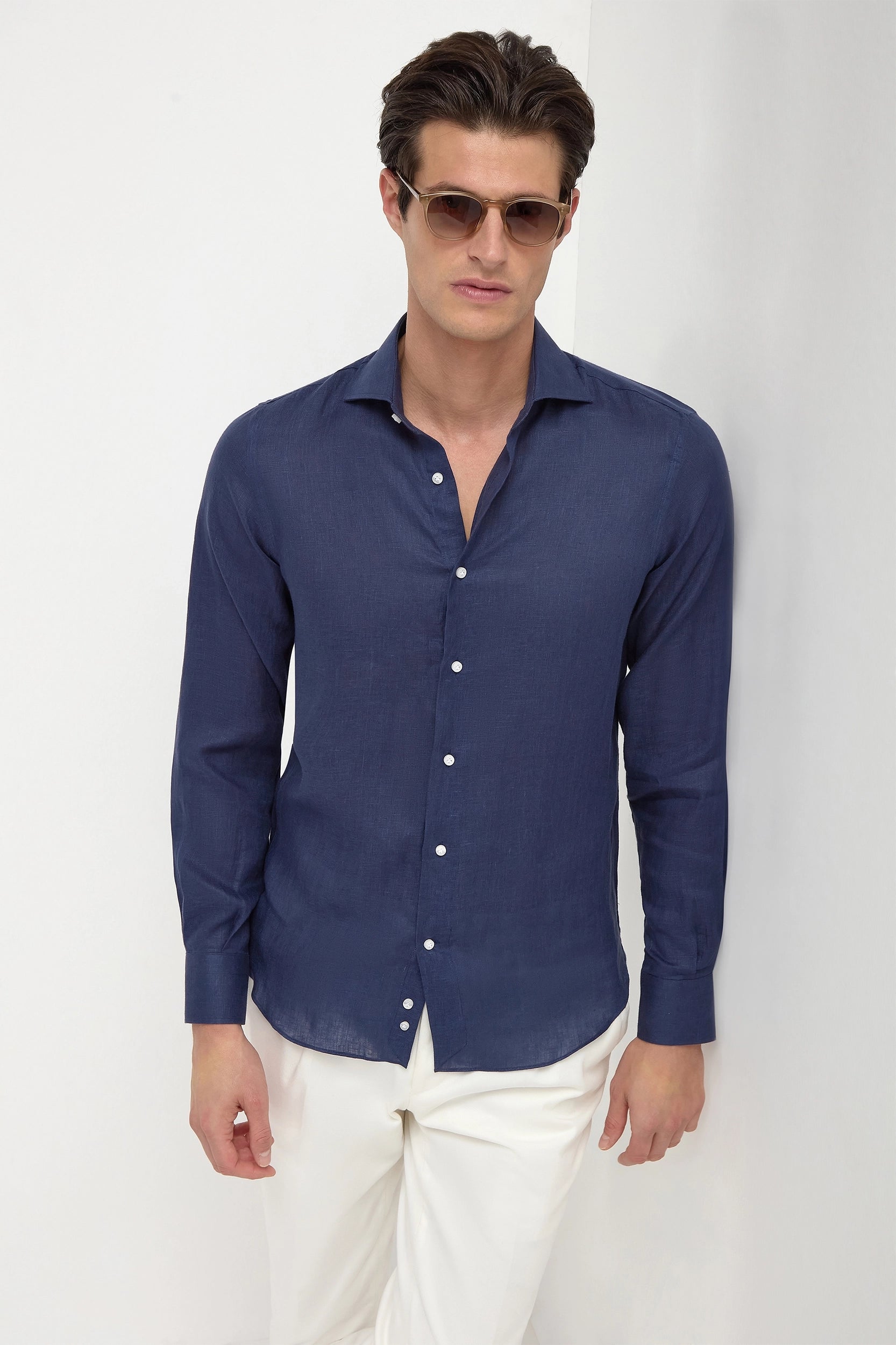 Blue linen shirt - Made in Italy Blue linen shirt - Made in Italy