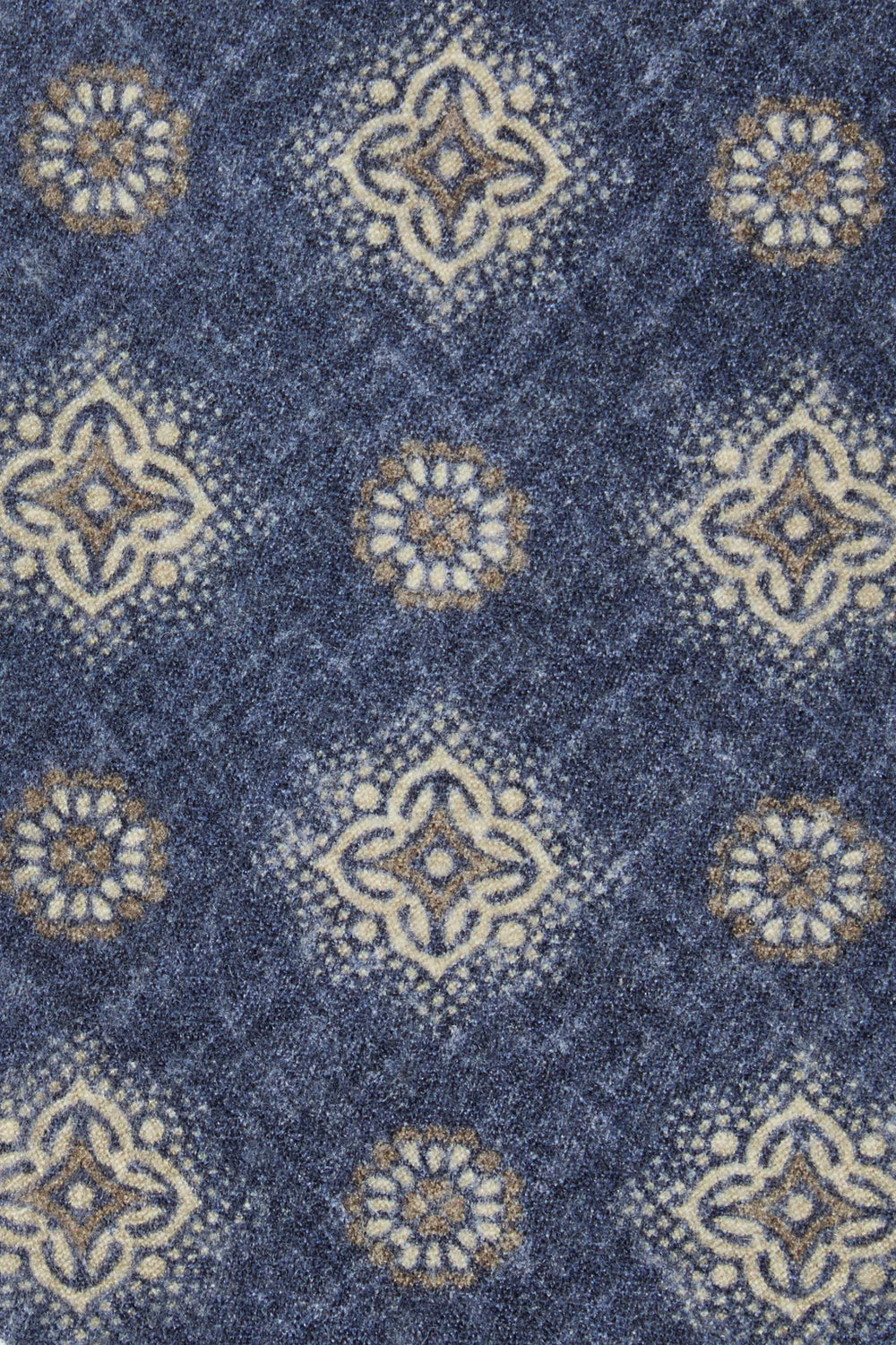 Cravatta blu macro fantasia - Made In Italy