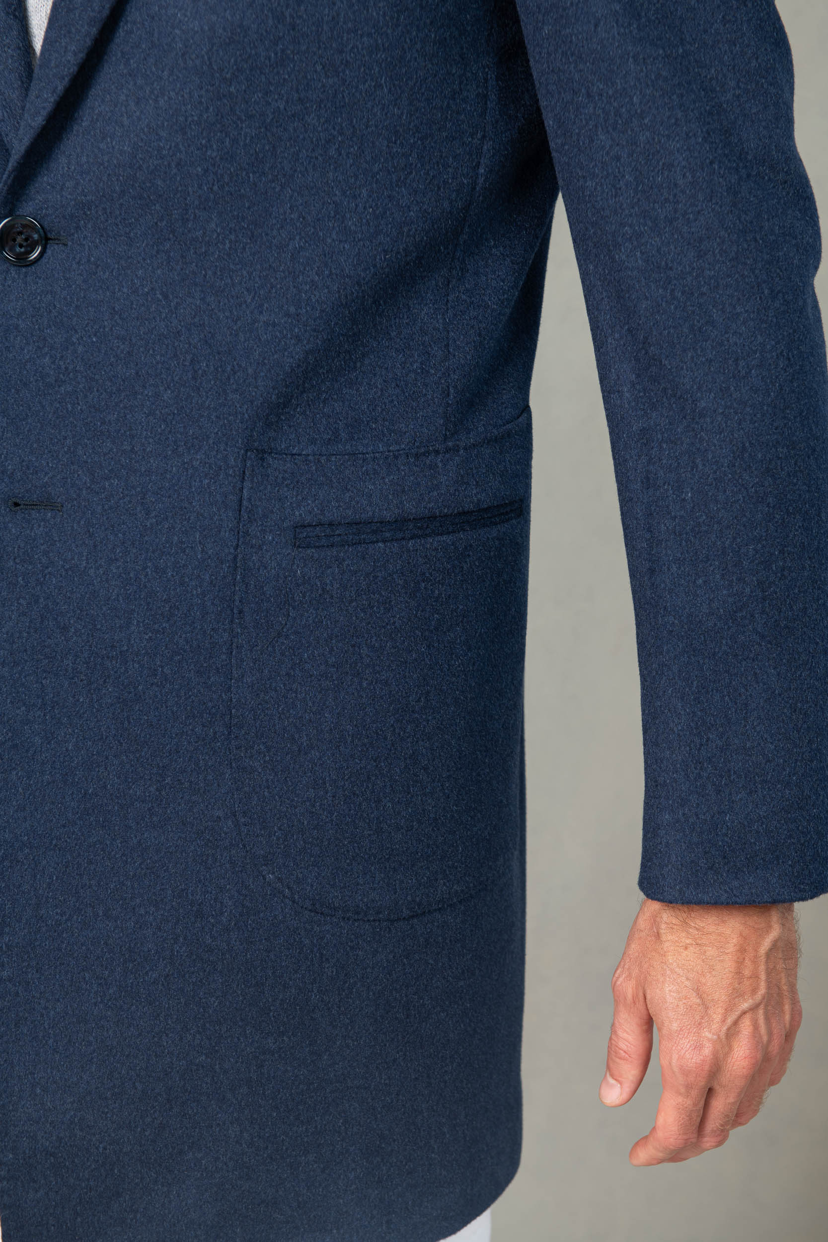 Blue coat in Loro Piana wool – Made in Italy