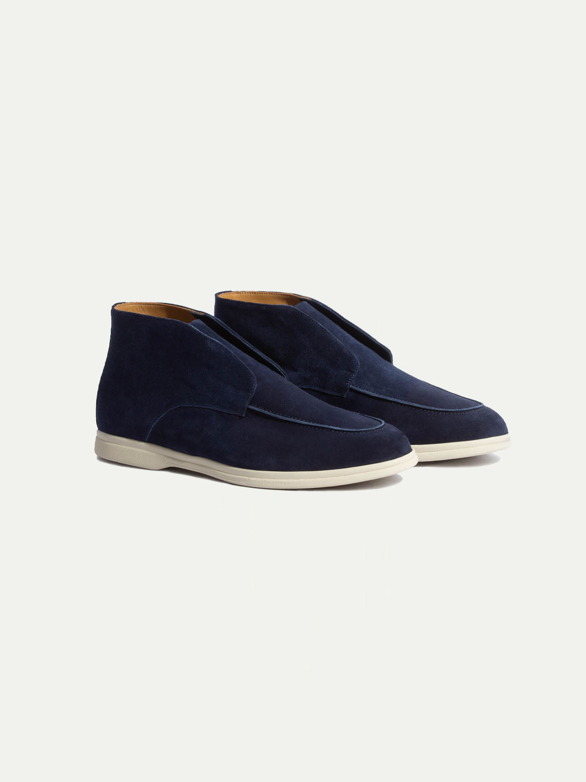 blue polacchinos, mid-top elegant slip-ons, blue winter slip-ons