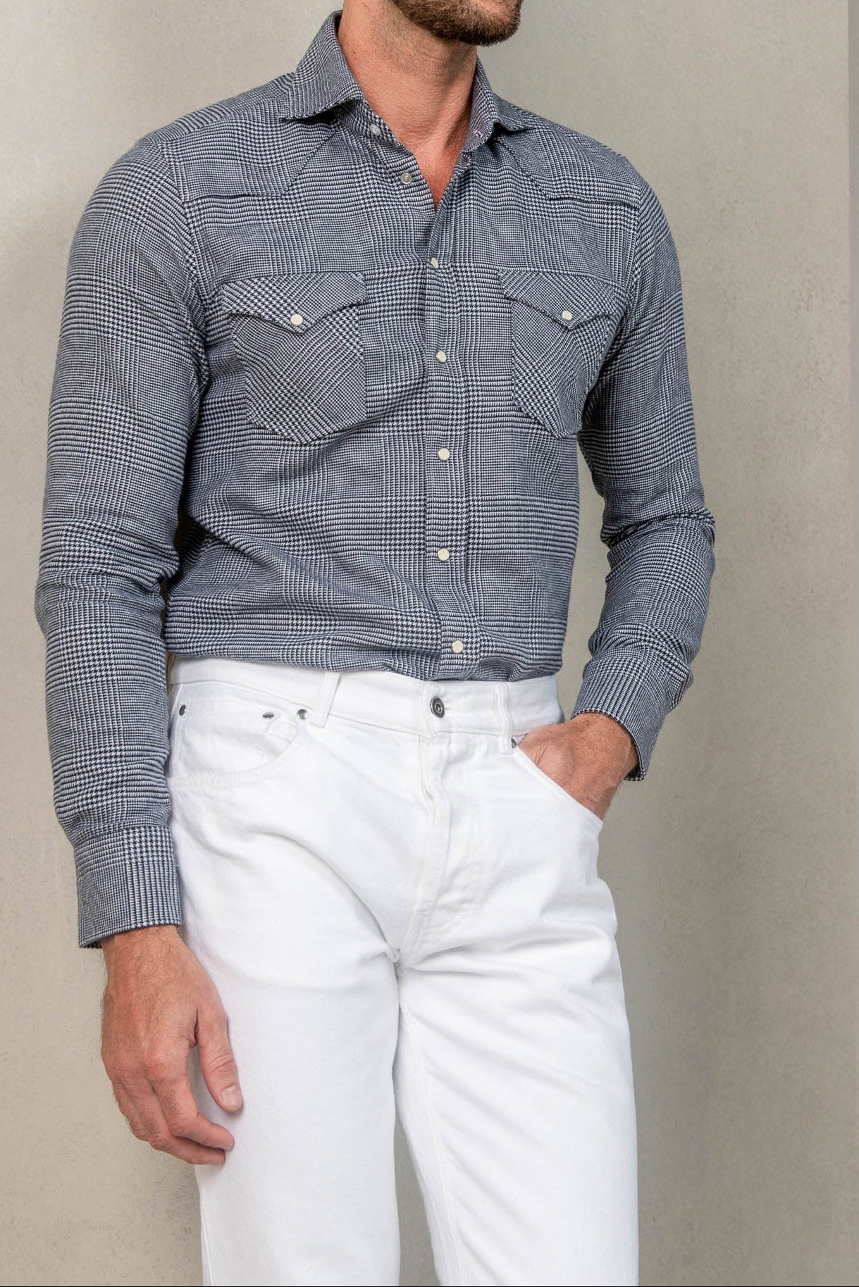 blue western shirt, chemise western bleue, western shirt, italian western shirt