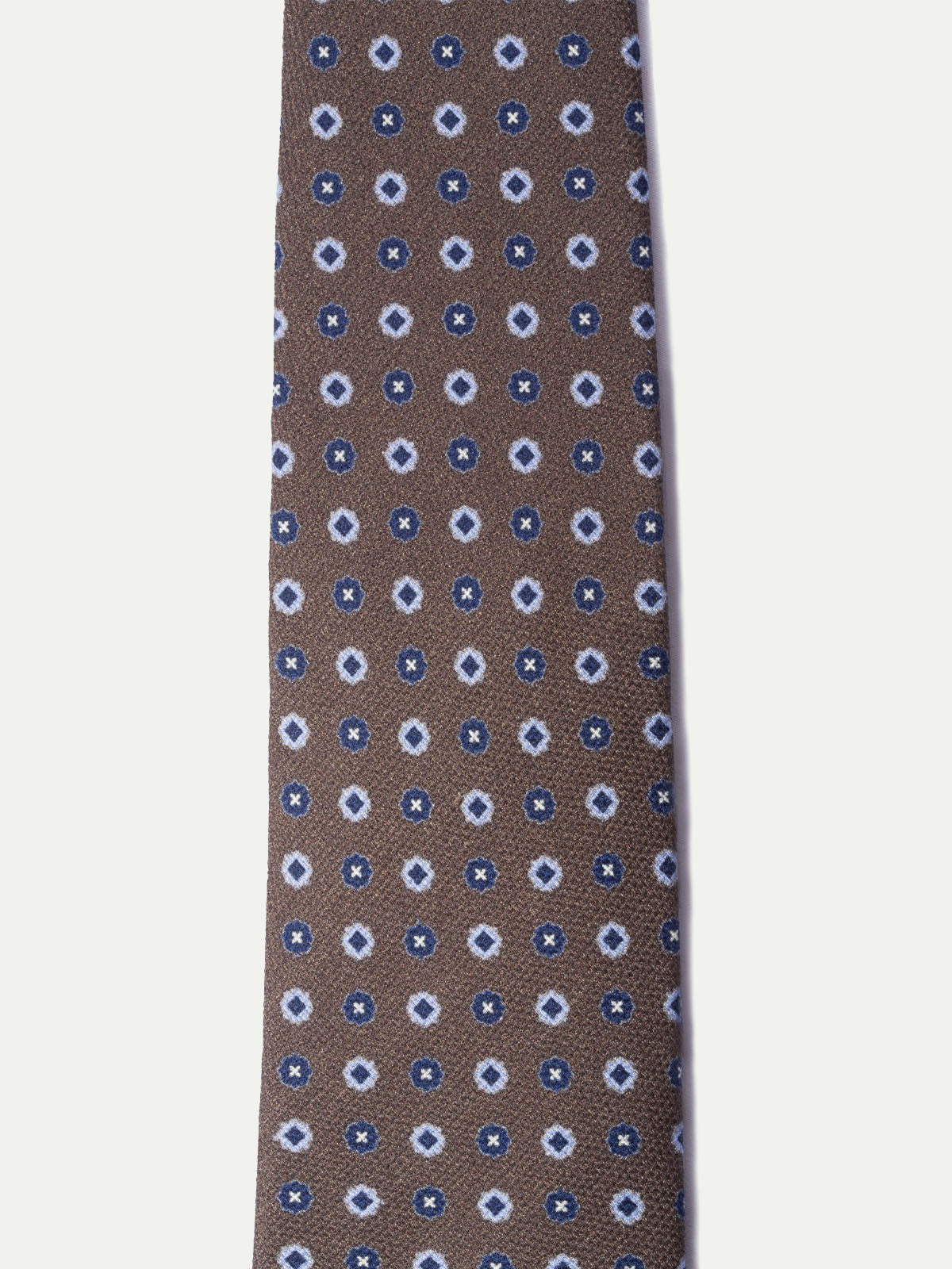 Brown fancy silk tie - Made In Italy