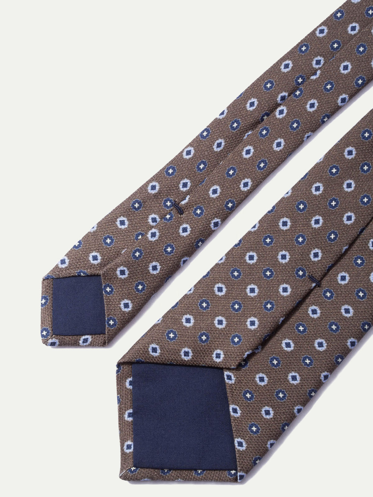 Brown fancy silk tie - Made In Italy