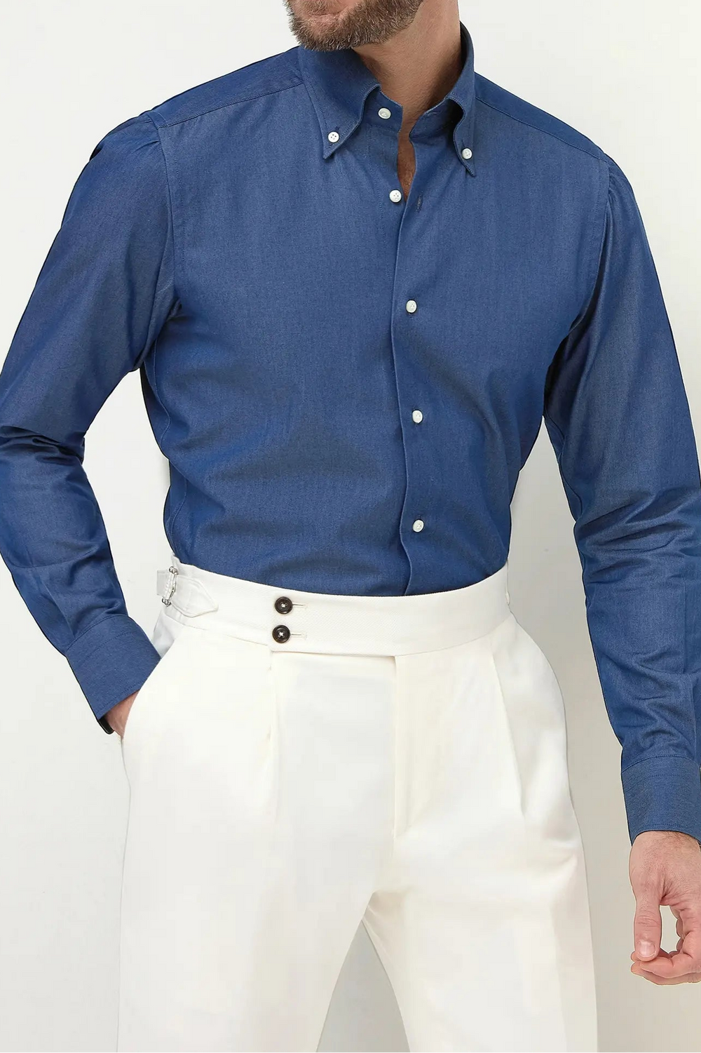 Button down denim shirt, Italian denim shirt, luxury denim shirt, premium button-down shirt, stylish men’s denim shirt, handcrafted Italian denim shirt, classic blue denim shirt, casual denim shirt made in Italy, chemise en denim à boutons italienne, chemise en denim de luxe, chemise bleu denim classique, chemise en denim faite à la main en Italie, camicia in denim con bottoni, camicia in denim di lusso, camicia in denim italiana.