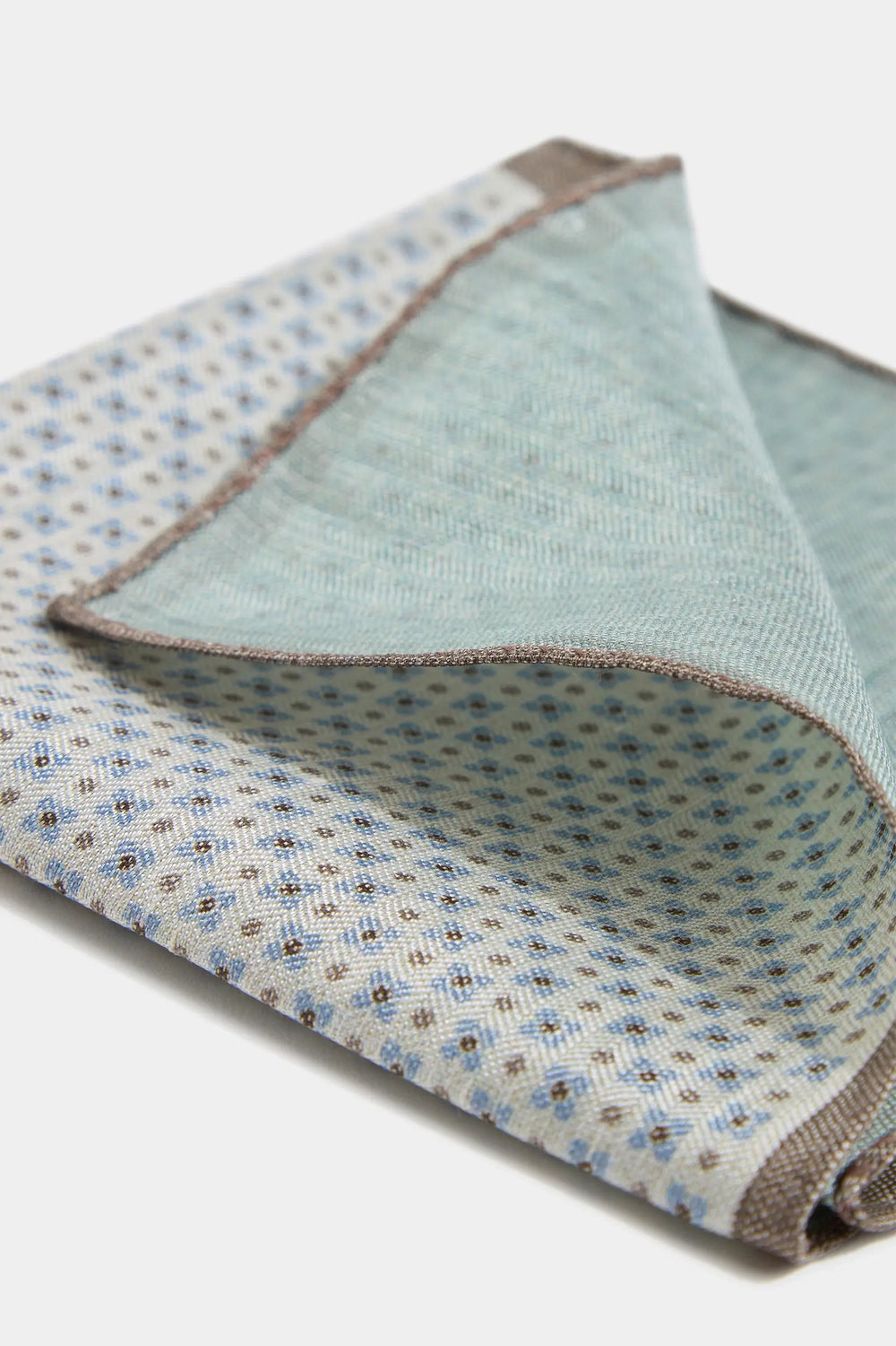 Fazzoletti da taschino crema micro fantasia reversibili - Made in Italy