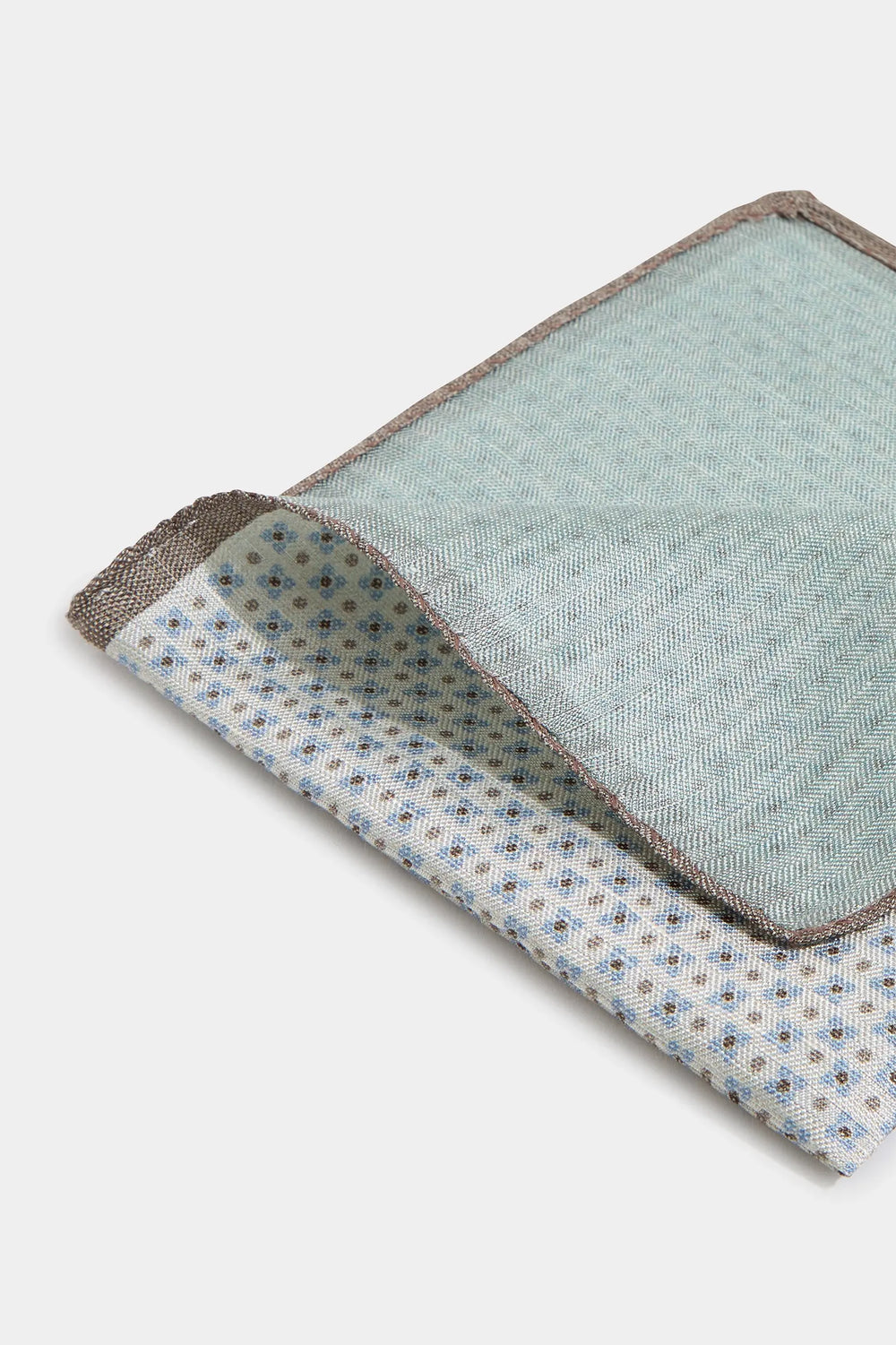 Fazzoletti da taschino crema micro fantasia reversibili - Made in Italy
