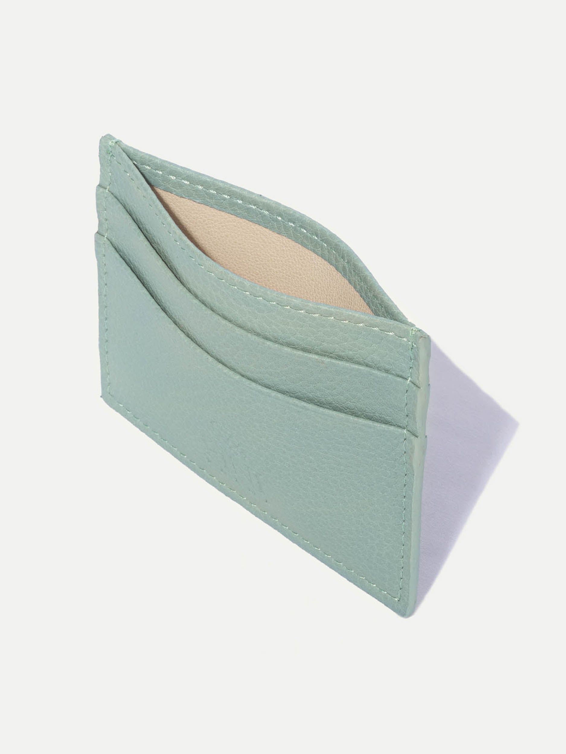 Verde acqua leather card holder - Made in Italy