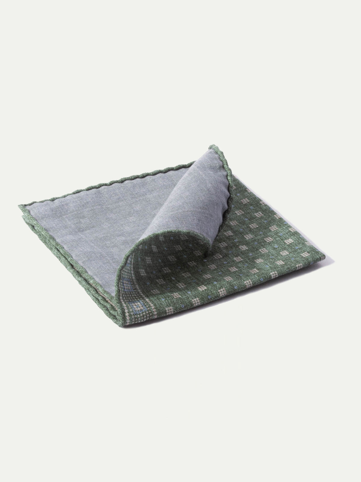 Green fancy pocket square - Made in Italy