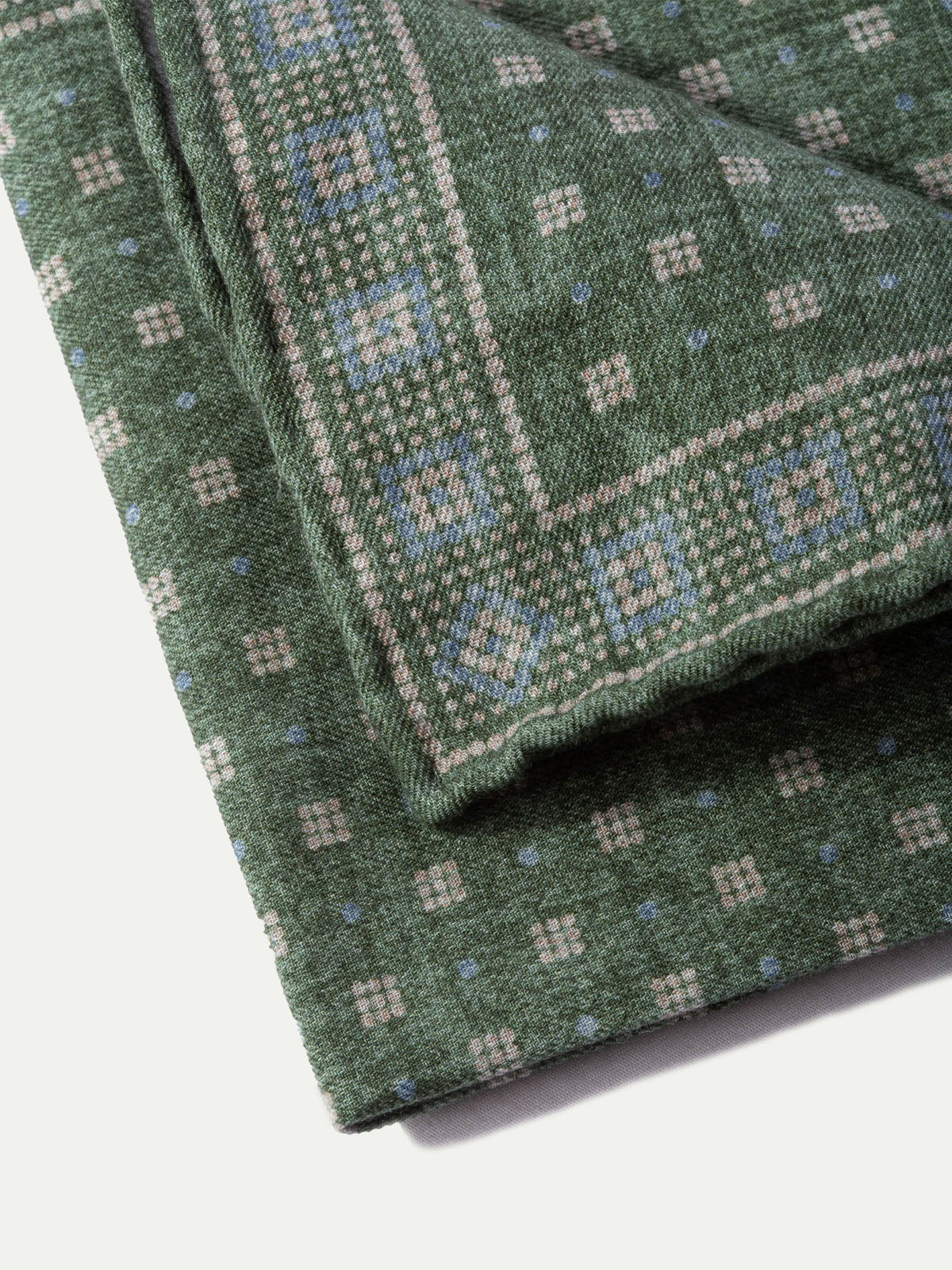 Green fancy pocket square - Made in Italy