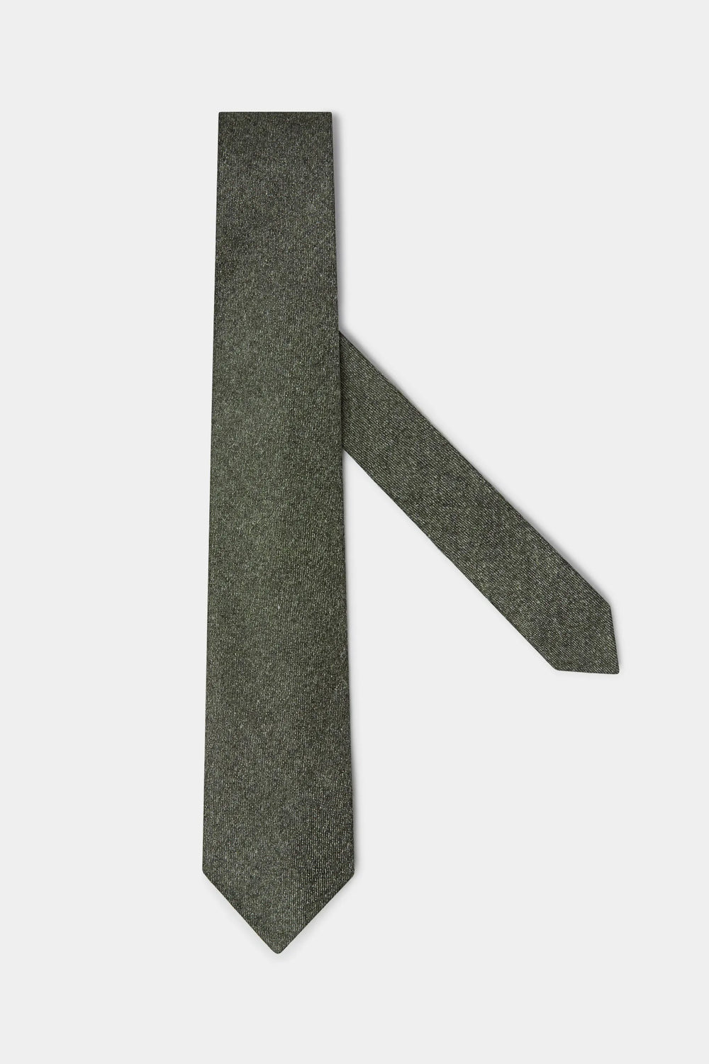 Cravatta verde in flanella - Made In Italy