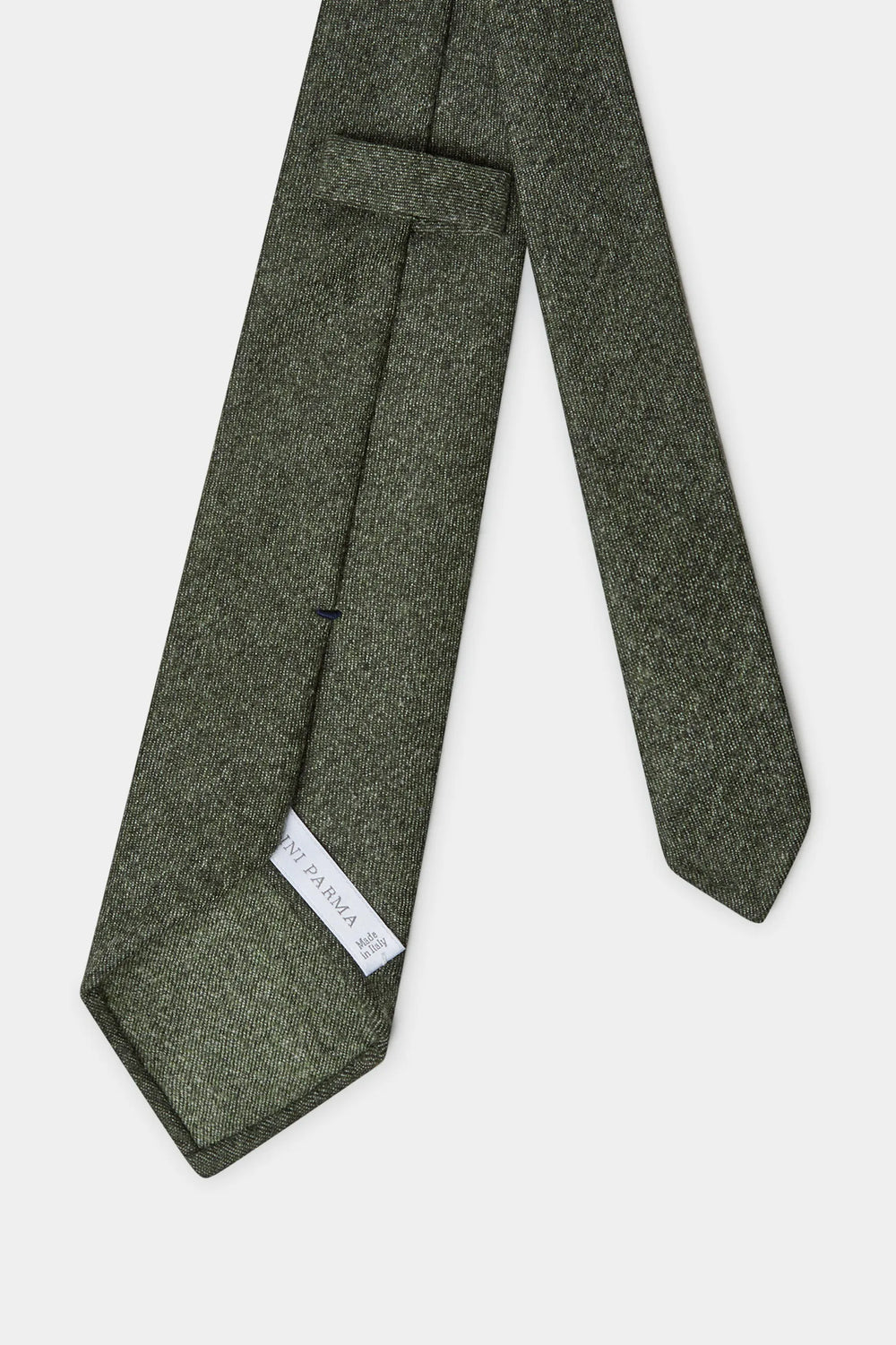 Cravatta verde in flanella - Made In Italy