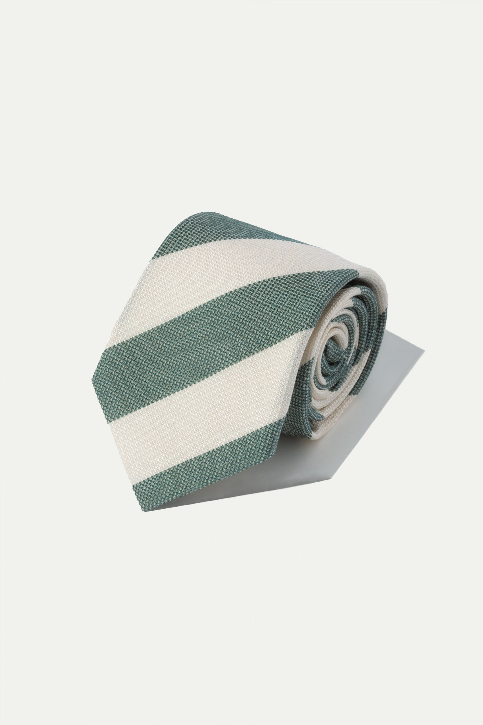 Green striped silk tie - Made In Italy