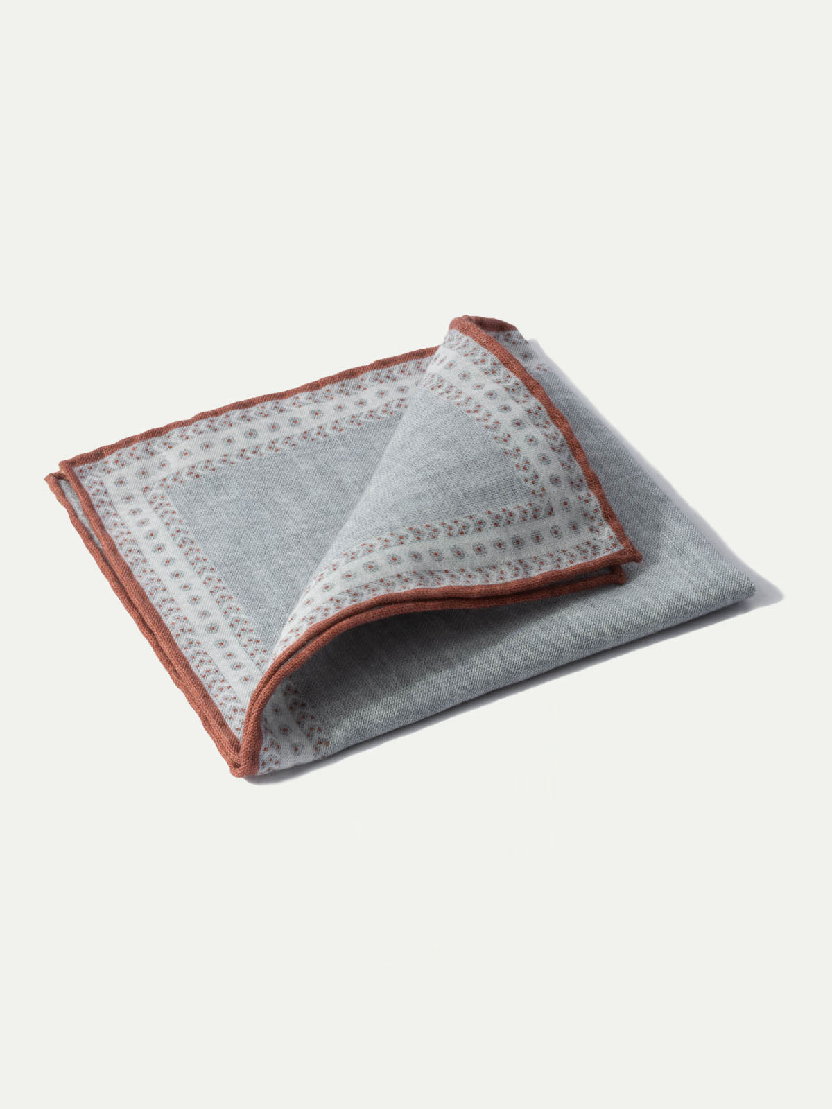 Grey fancy pocket square - Made in Italy