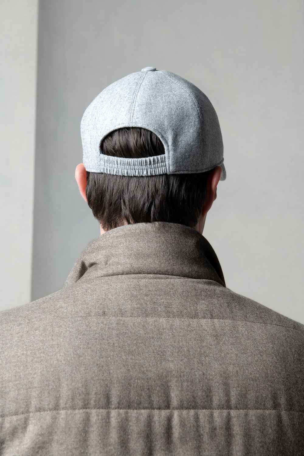 Cappellino baseball in flanella grigio - Made in Italy
