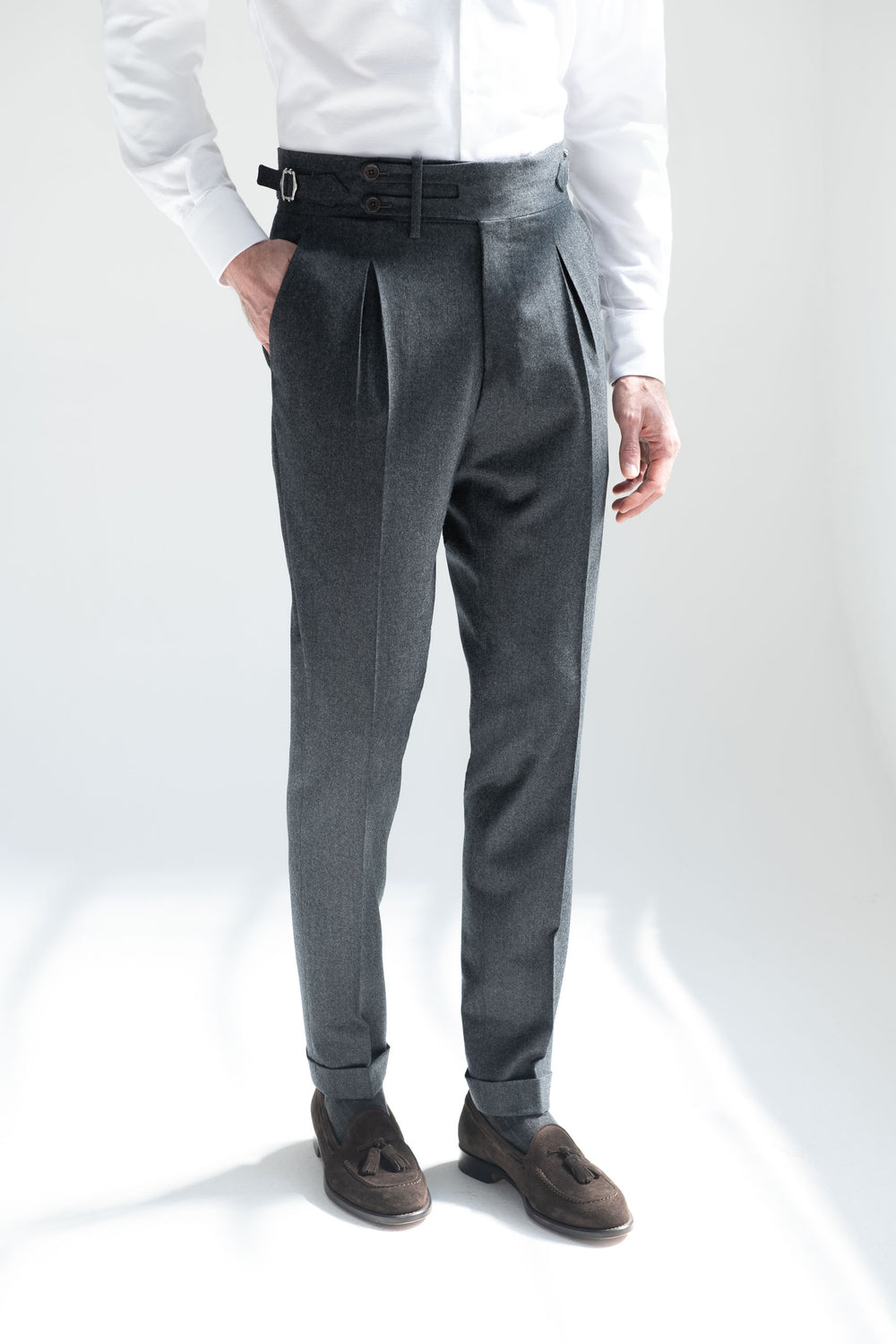 Pantaloni grigio in flanella Limited Edition - Made in Italy