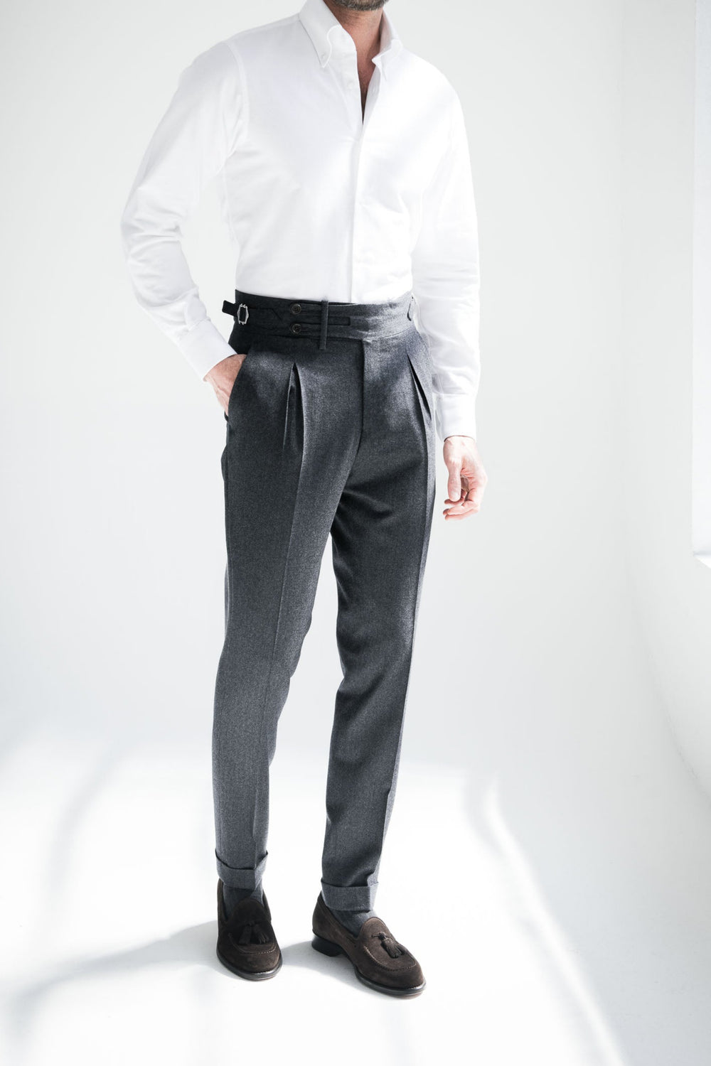 Pantaloni grigio in flanella Limited Edition - Made in Italy