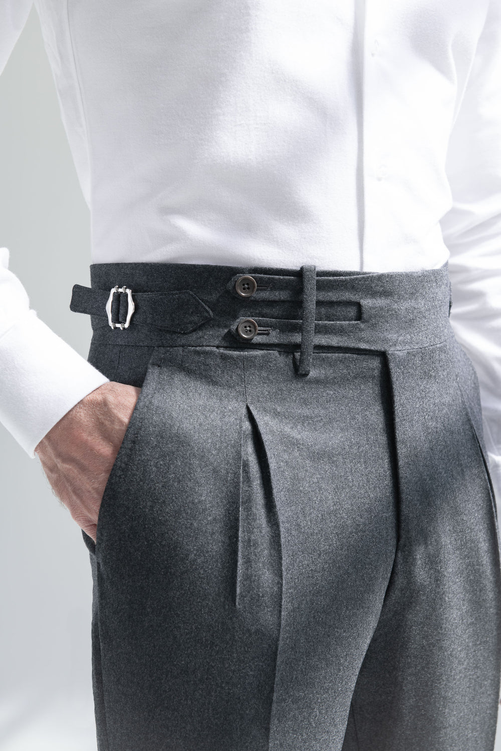 Pantaloni grigio in flanella Limited Edition - Made in Italy