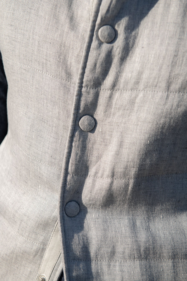 Gilet in lino grigio chiaro – Made in Italy